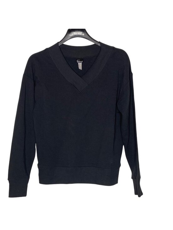 Felina Tops - Felina Kimora V-Neck Sweatshirt Pajama Top  Sz SM Lounge Comfort Relax Black